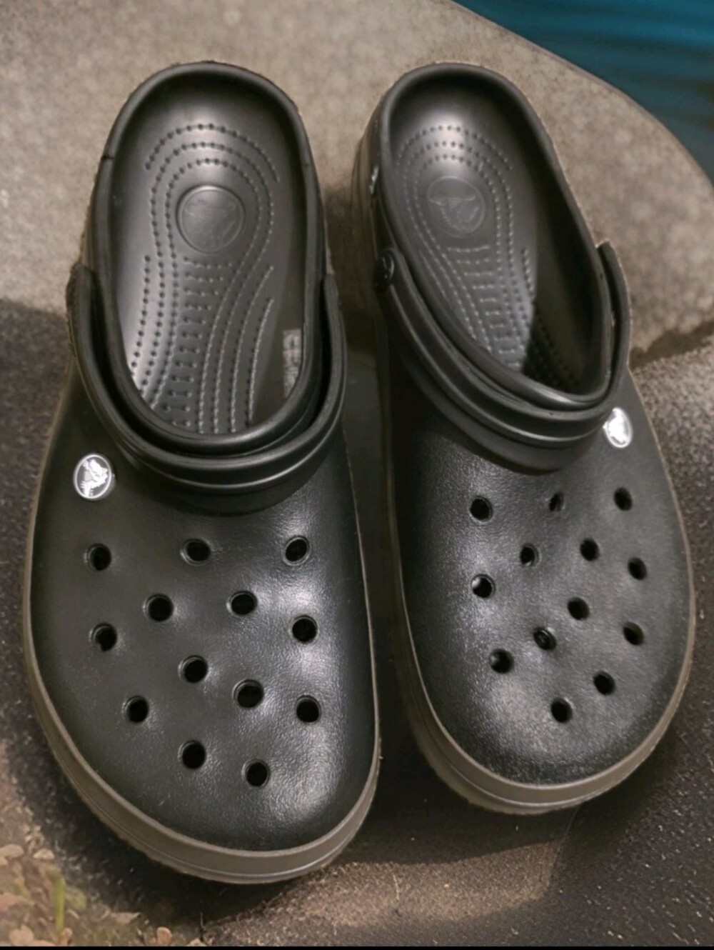 Crocs Crocband Clogs Black Gray Men’s Size 12 M12 Comfort Slip On Shoes